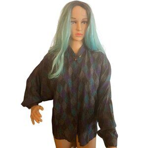 G. Gucci Womens Vintage Silk Jacquard Bow Blouse 38 XS/2 VGC Button Front